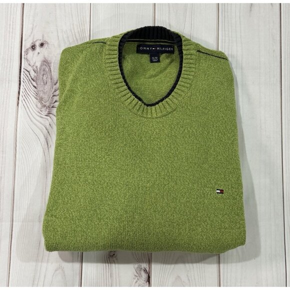 Men's Tommy Hilfiger Sweater Knit Pullover Cotton Golf X-Large Green - Picture 7 of 11